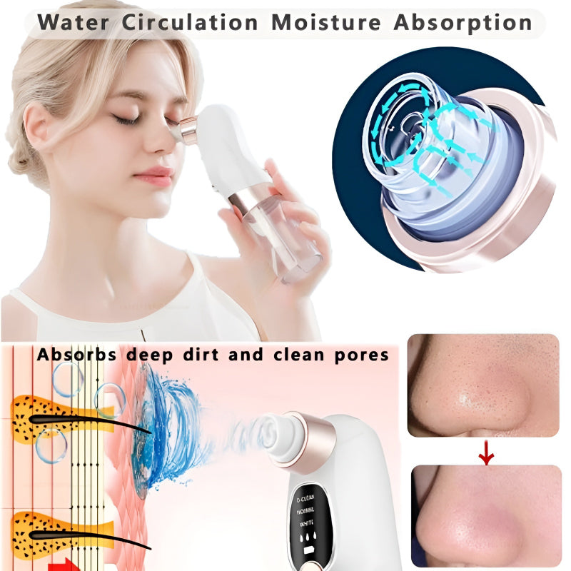 Portable Electric Rechargeable Bubble Blackhead Remover Pore Vacuum Cleaner with Interchangeable Heads