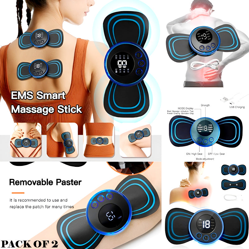 Pack of 2 Mini Electric Massage Sticks with 8 Modes and 19 Intensity Levels