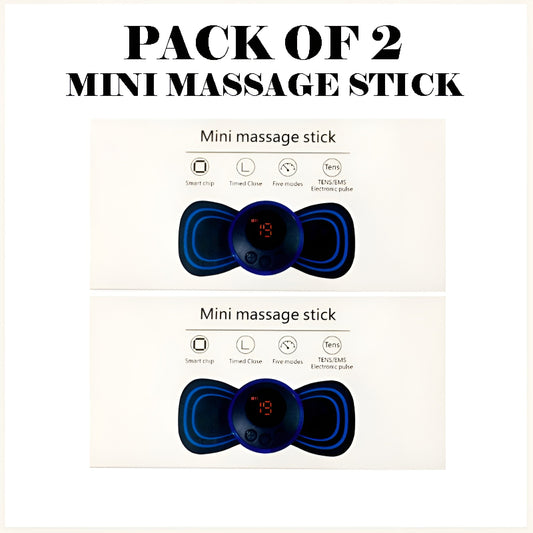 Pack of 2 Mini Electric Massage Sticks with 8 Modes and 19 Intensity Levels